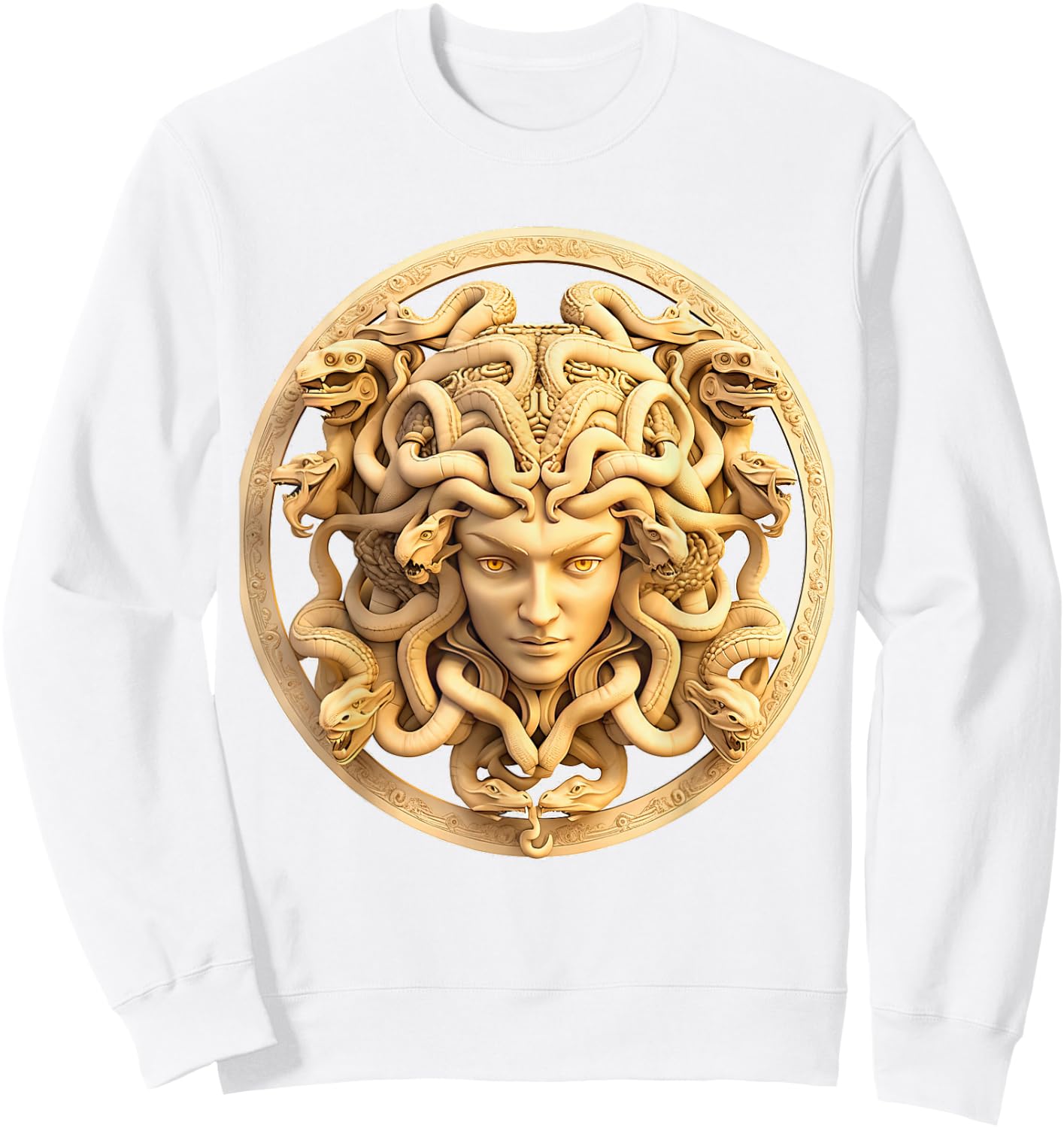 Medusahead Greek Mythology Ancient Snake Hair Sweatshirt - Sweatshirt | White