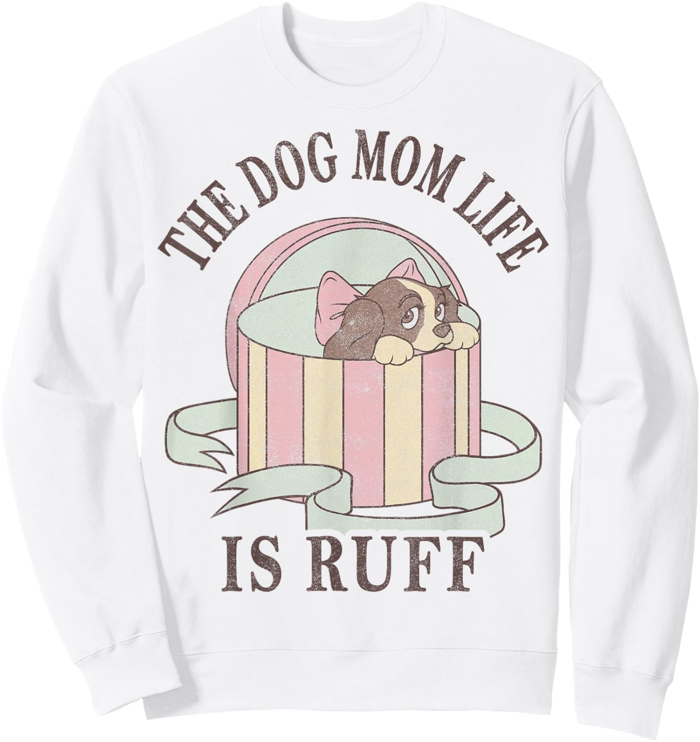Disney Lady And The Tramp The Dog Mom Life Is Ruff Sweatshirt - Sweatshirt | White