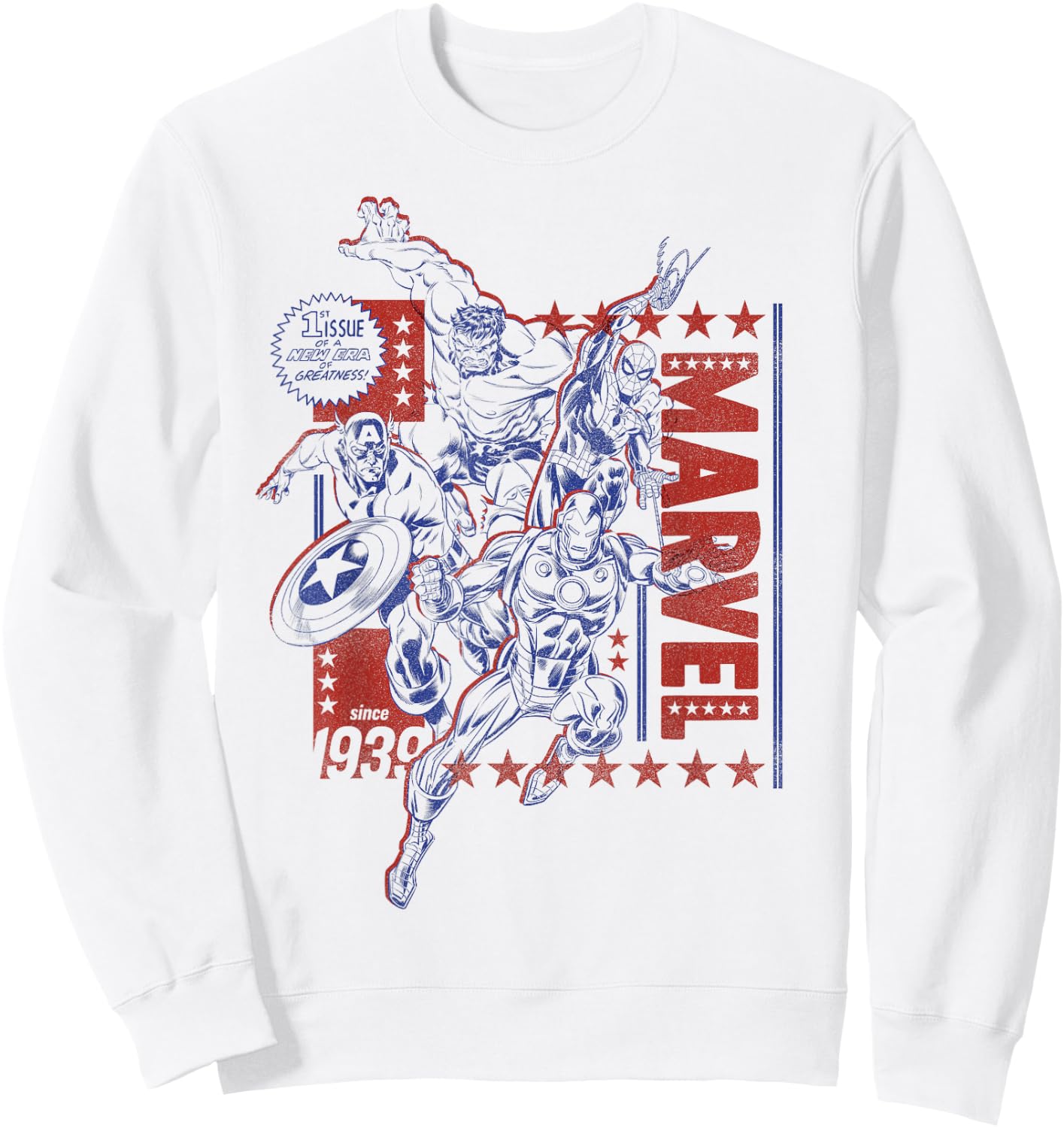 Marvel Super Heroes Avengers Spider-Man Americana Since 1939 Sweatshirt - Sweatshirt | White