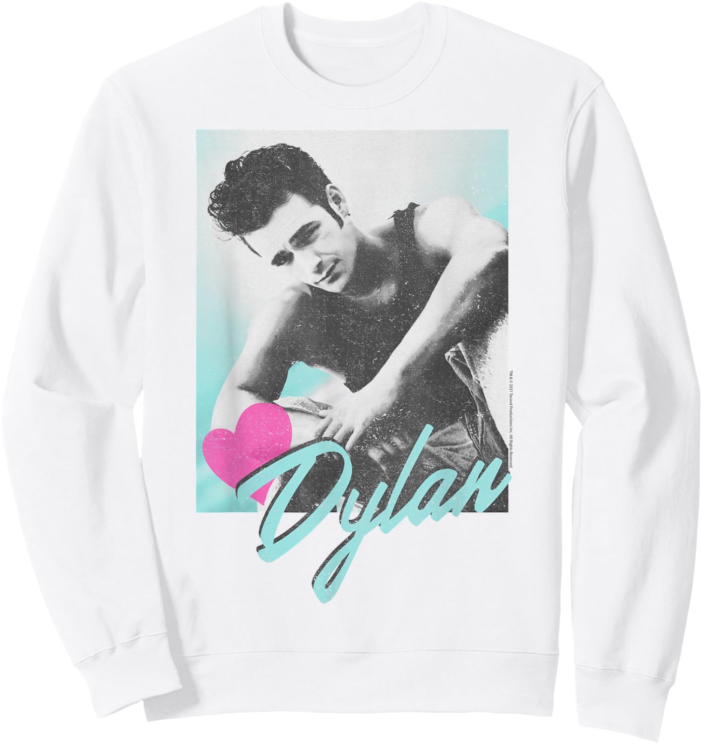 Beverly Hills 90210 Dylan McKay Heart Portrait , White Sweatshirt - Sweatshirt | White