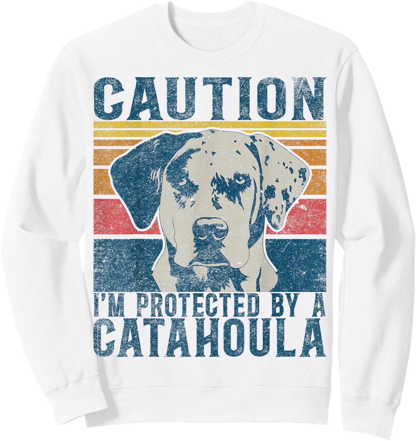 Louisiana Catahoula Leopard Dog Collar Louisiana State Dog Sweatshirt - Sweatshirt | White