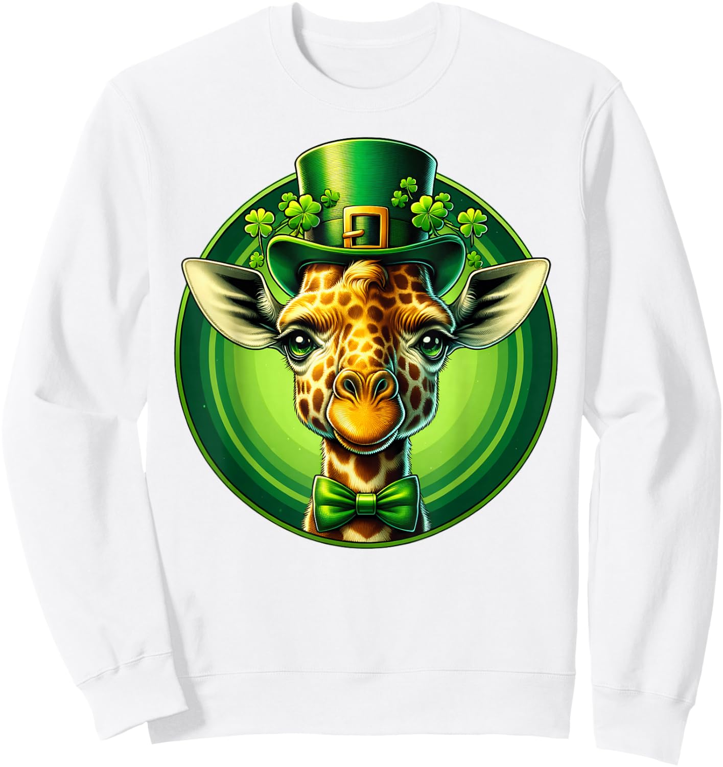 Funny Leprechaun Giraffe St Patricks Day Kids Men Women Sweatshirt - Sweatshirt | White