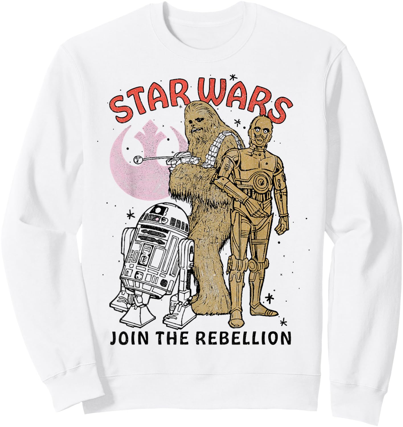 Star Wars Chewbacca R2-D2 C-3PO Join The Rebellion Sweatshirt - Sweatshirt | White