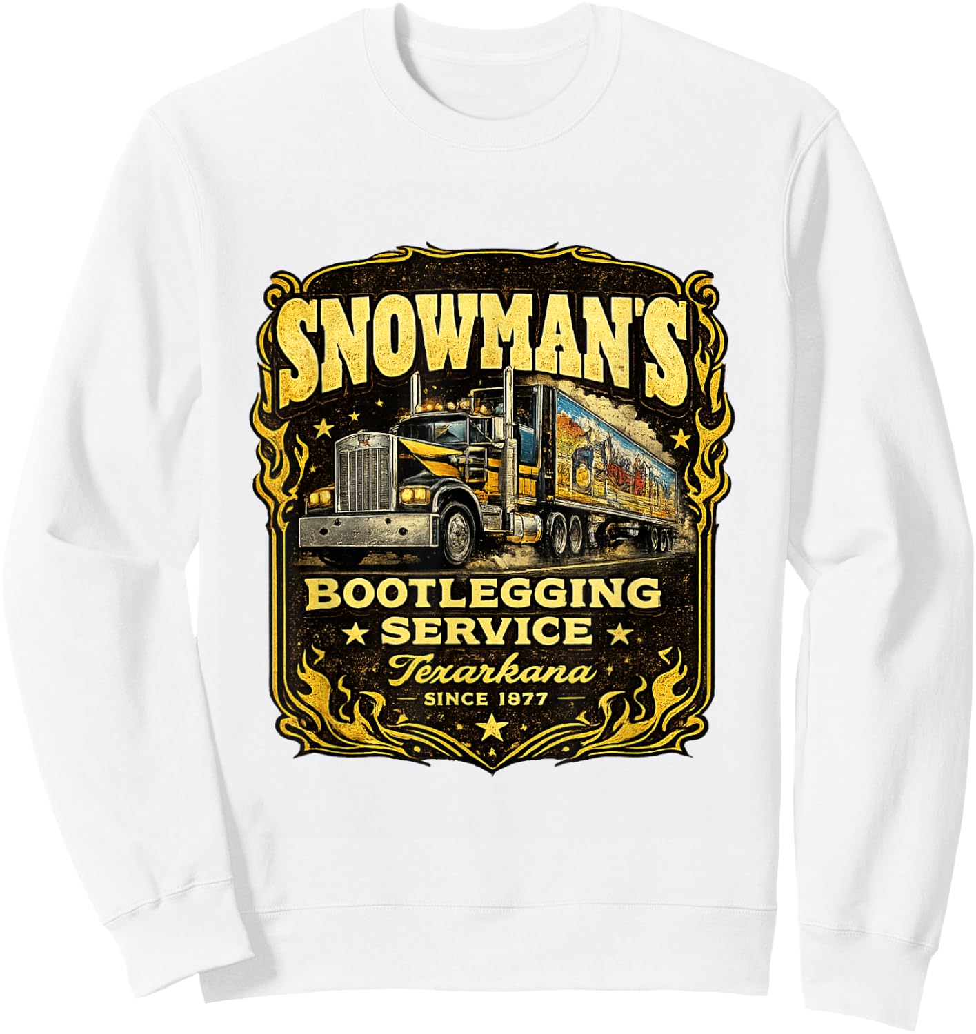 Snowman's Bootlegging Service Texarkana to Atlanta Sweatshirt - Sweatshirt | White
