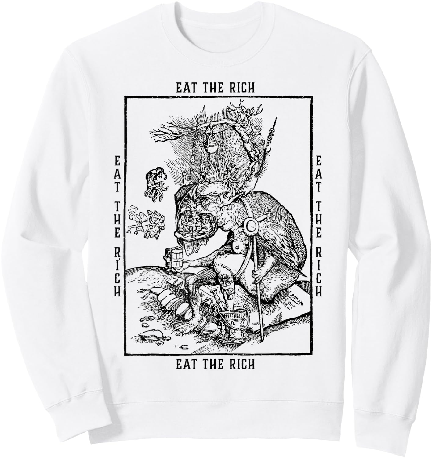 Essen Sie die Reichen | Antikapitalist | Kommunist | Sozialistisch Sweatshirt - Sweatshirt | White