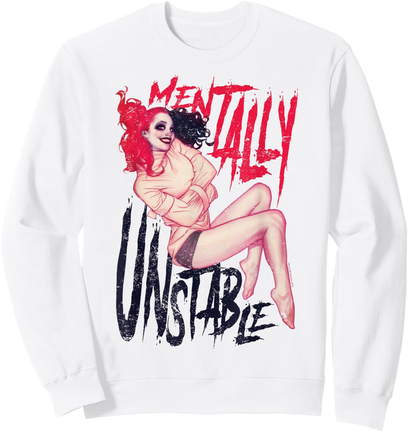 Batman Harley Quinn Mentally Unstable Sweatshirt - Sweatshirt | White