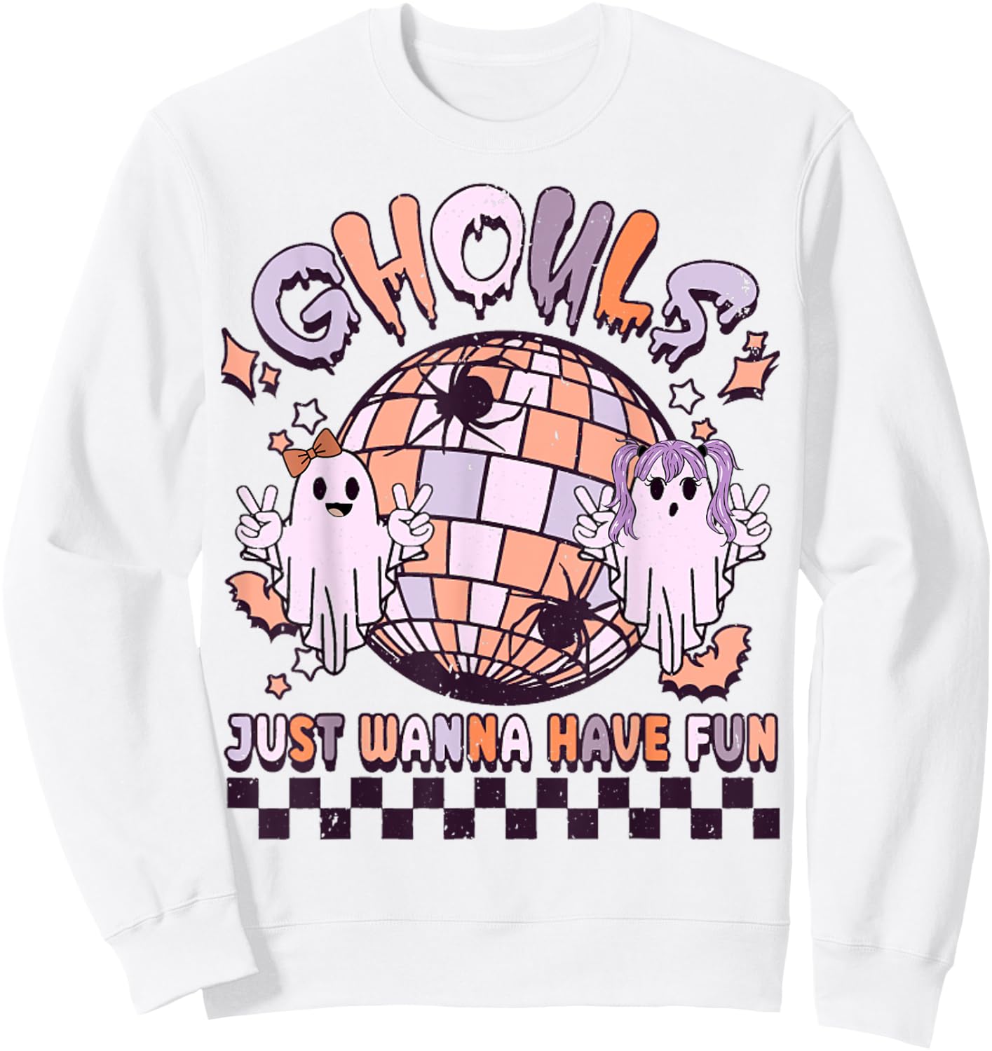 Ghouls Just Wanna Have Fun Women's Retro Halloween Costume Sweatshirt - Sweatshirt | White