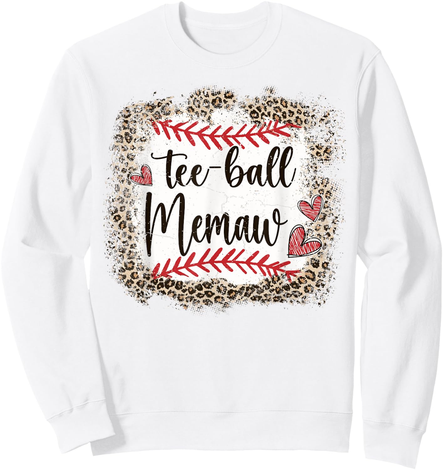 Ball Memaw Funny Leopard T-Ball Memaw Sweatshirt - Sweatshirt | White