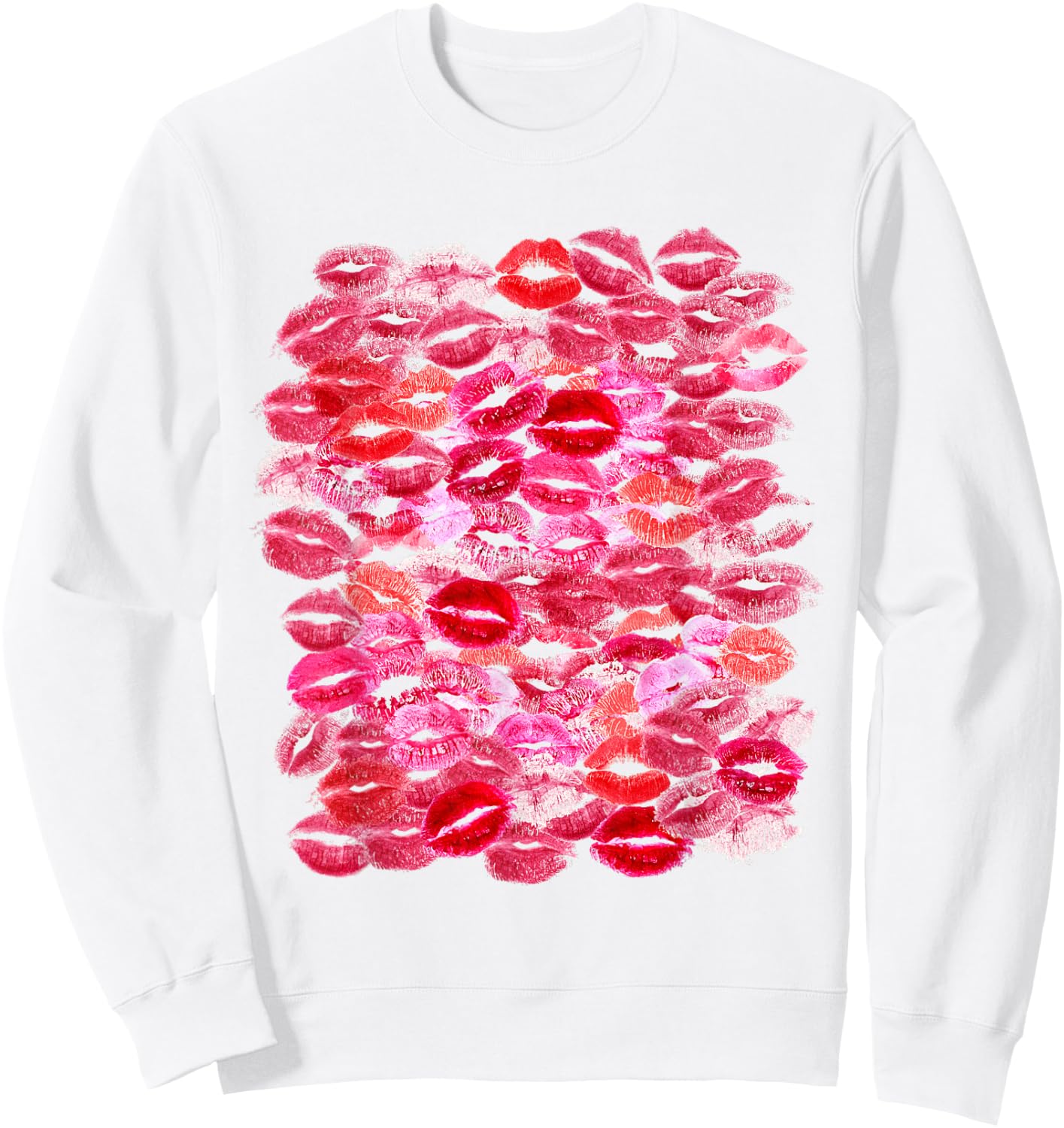 Vorder- und Rückseite Druck - Lippenstift Kisses White For Boyfriend Sweatshirt - Sweatshirt | White
