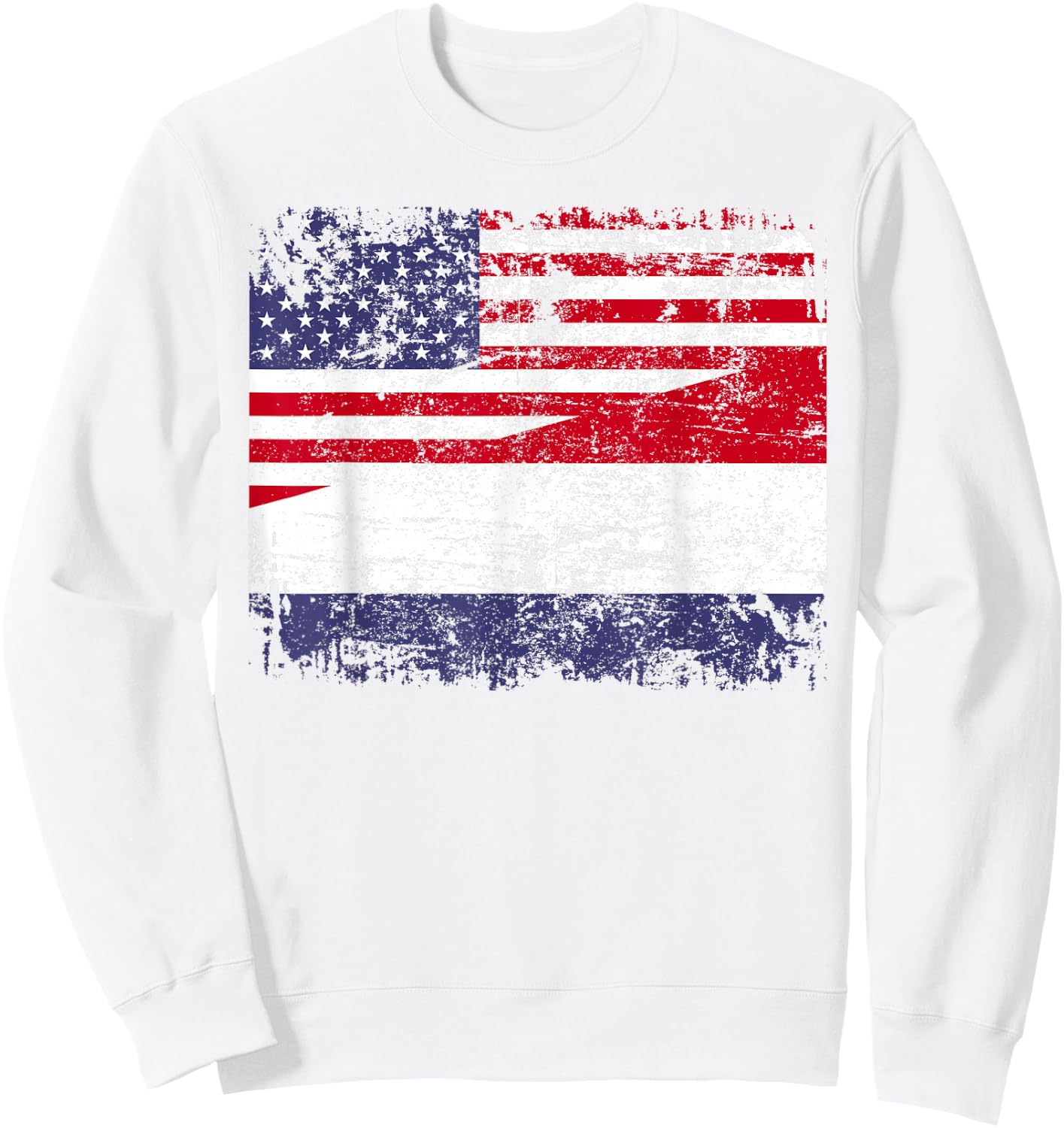 Dutch Roots | Half American Flag | Netherlands Sweatshirt - Sweatshirt | White