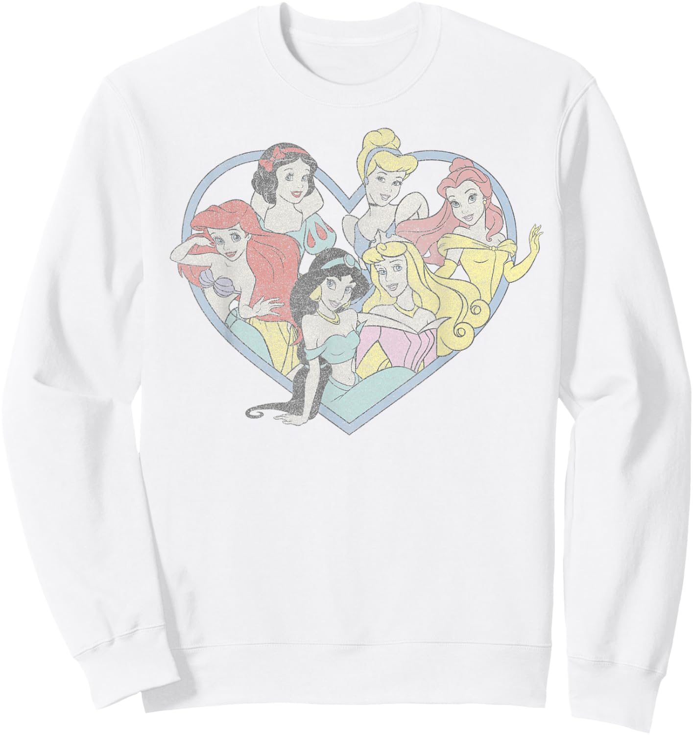 Disney Princess Valentine's Day Vintage Heart Group Shot Sweatshirt - Sweatshirt | White