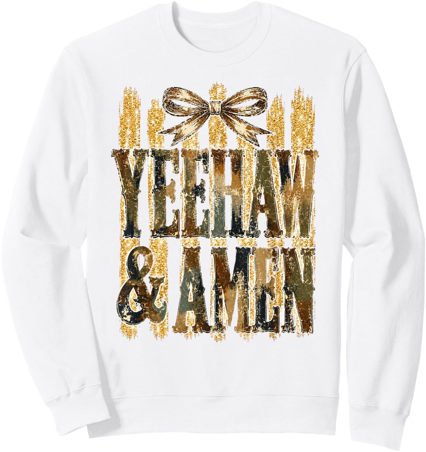 Yeehaw and Amen Country Faith Western Christian Sweatshirt - Sweatshirt | White