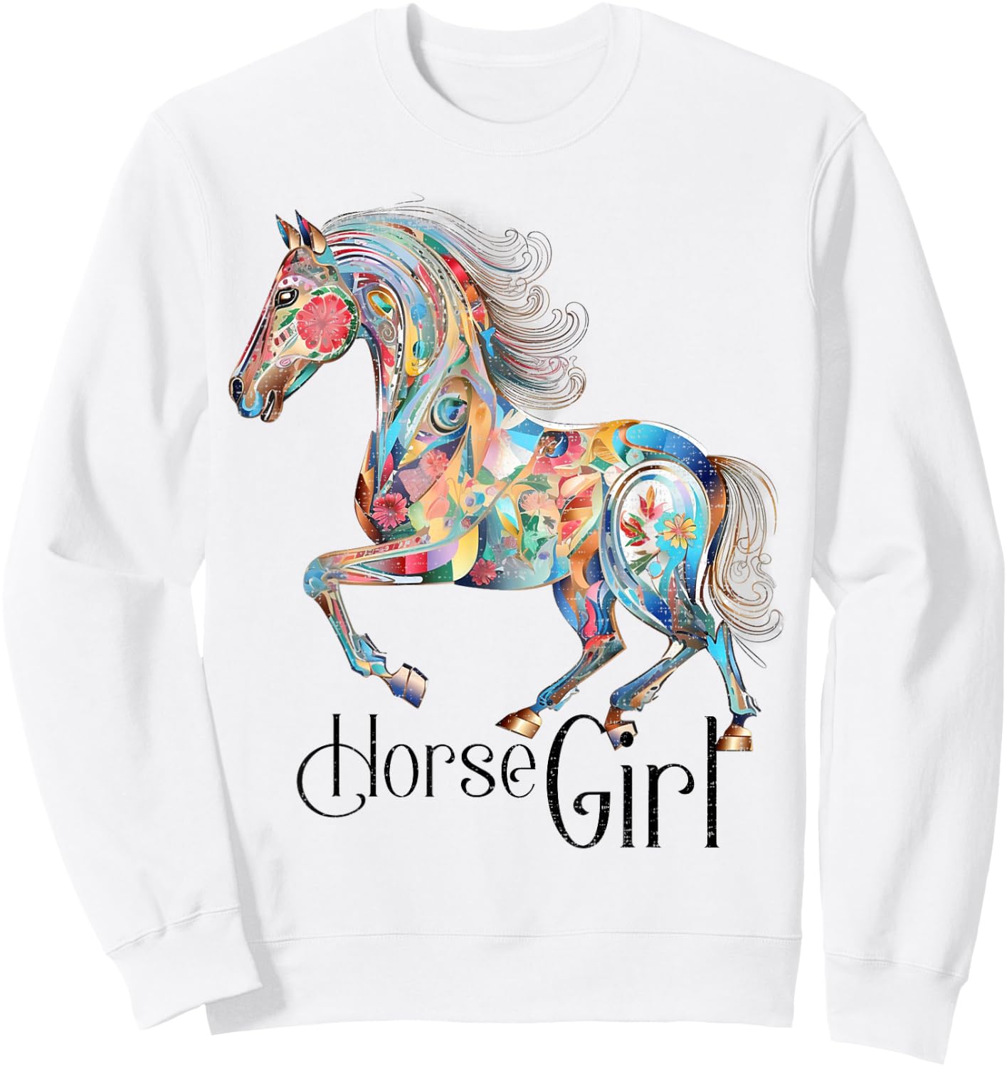 Horse Girl - Just A Girl Who Loves Horses, Horseback Riding Sweatshirt - Sweatshirt | White