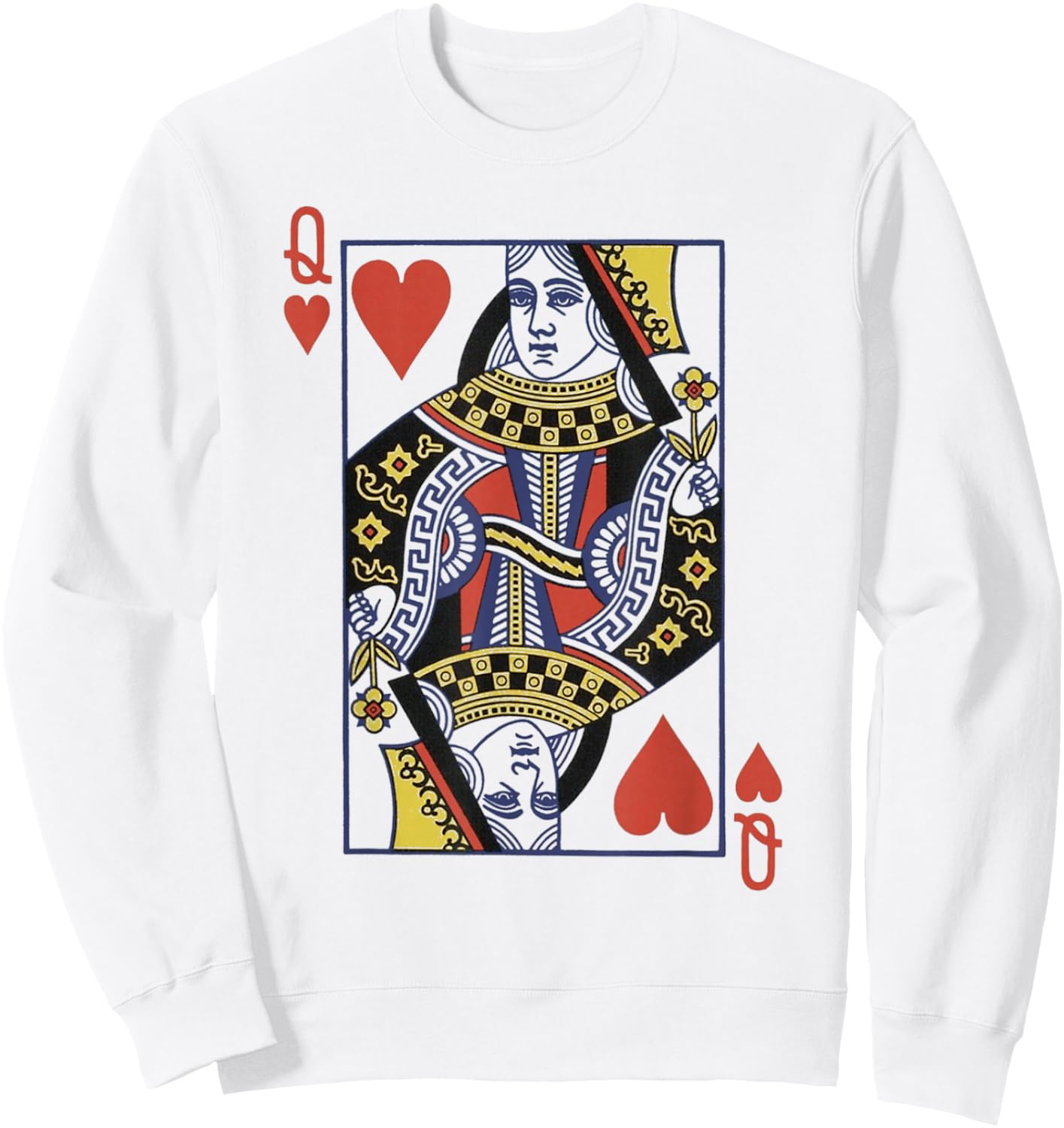 Queen Of Hearts Valentines Day Cool V-Day Couple Matching Sweatshirt - Sweatshirt | White