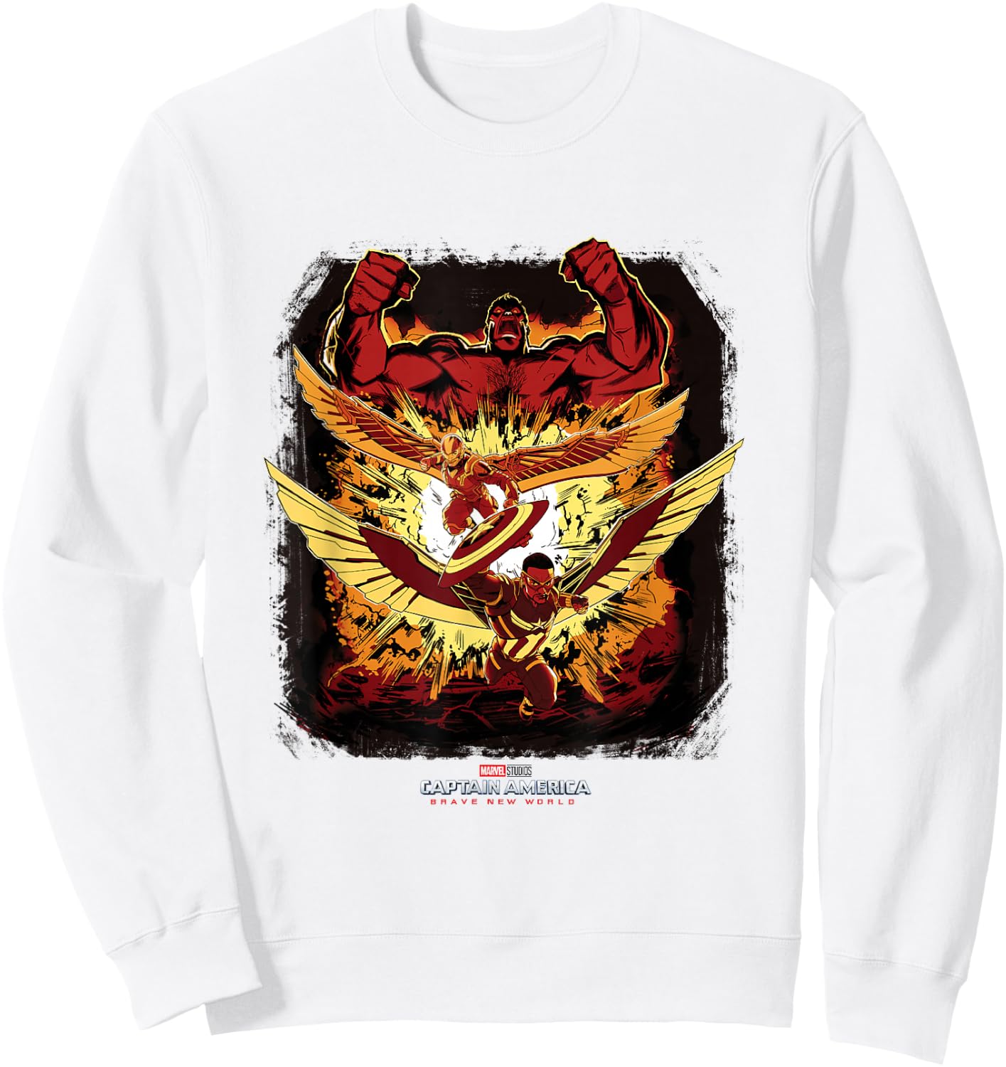 Marvel Captain America: Brave New World Heroes VS Red Hulk Sweatshirt - Sweatshirt | White