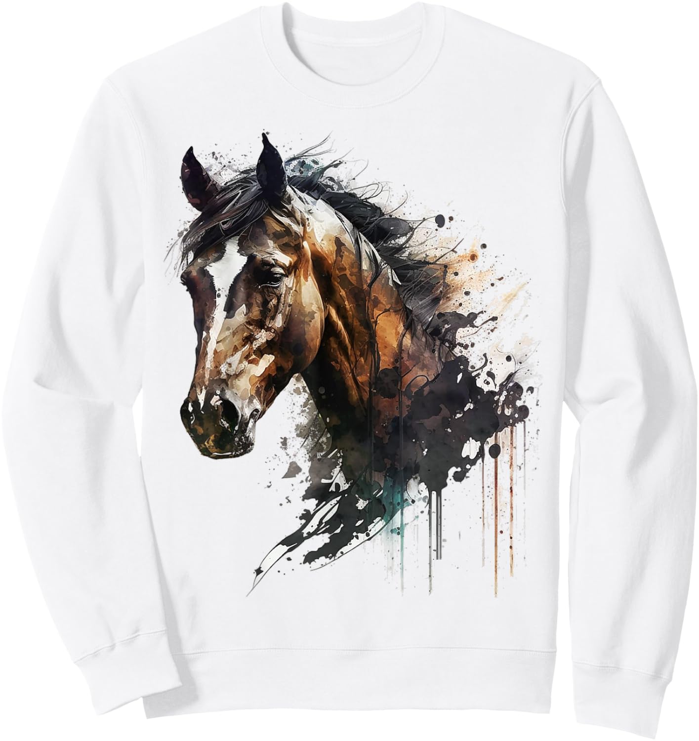 Pferd Reiten Kunst Tier Druck Pferdemotiv Pferd Sweatshirt - Sweatshirt | White