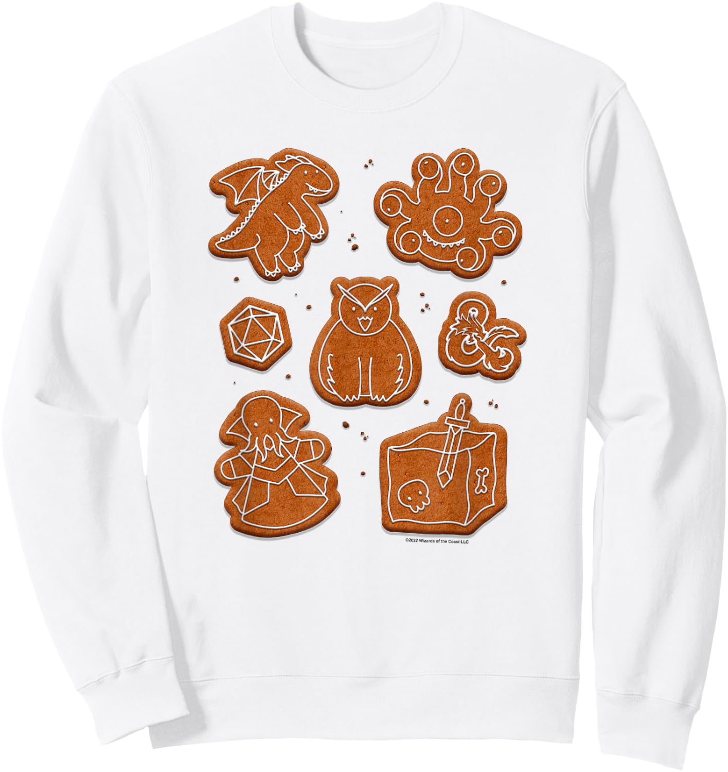 Dungeons & Dragons Christmas Gingerbread Monster Cookies Sweatshirt - Sweatshirt | White