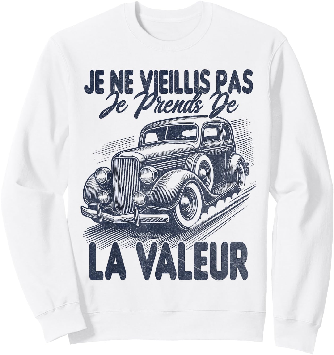 Men's Funny Funny Vintage Car , white, S Sweatshirt - Sweatshirt | White