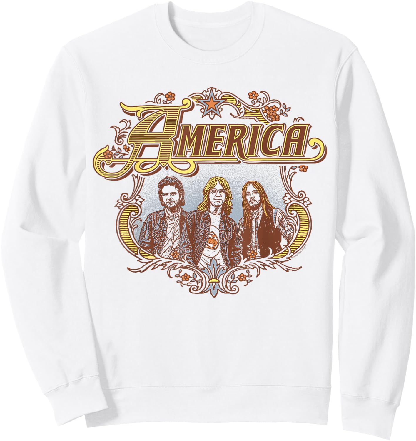 Official America the Band America Band Badge Sweatshirt - Sweatshirt | White