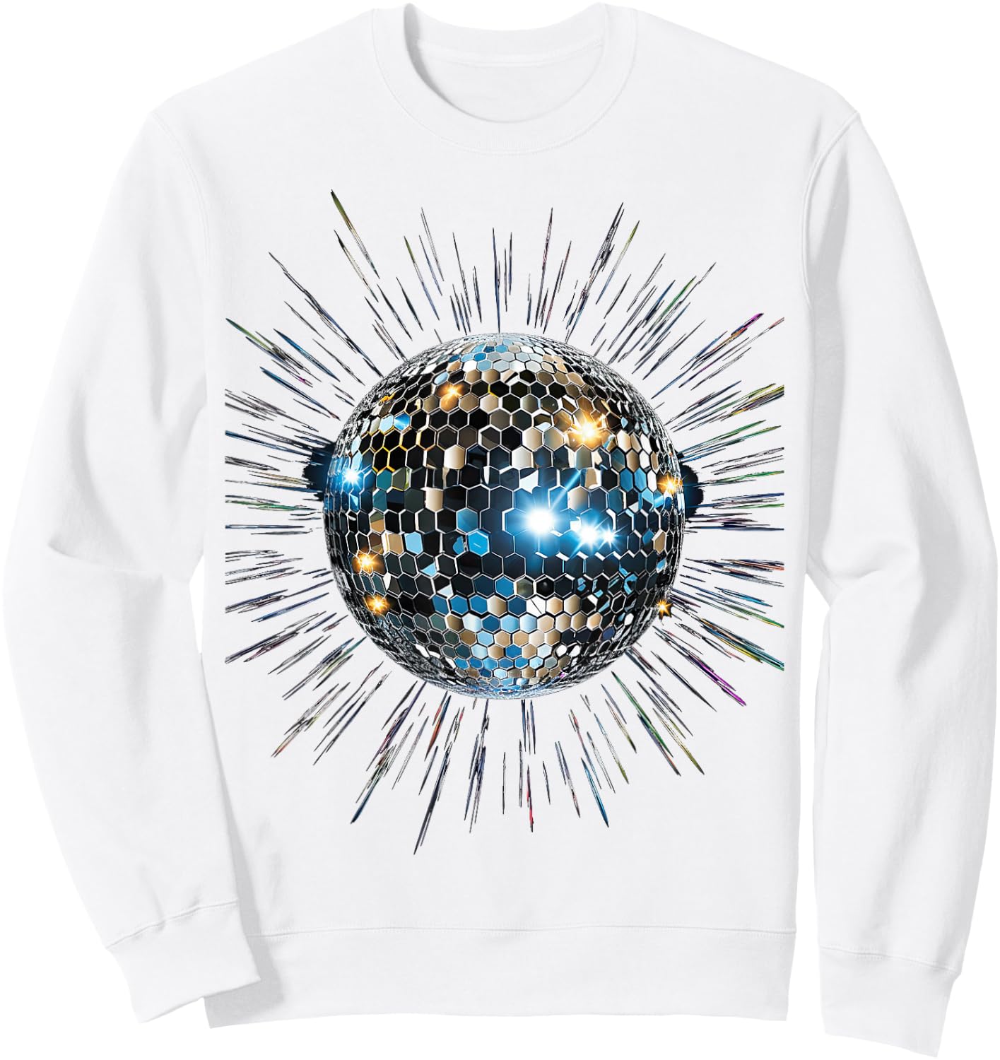 Discoball Vintage Retro House Disco Ball Cool Party , White Sweatshirt - Sweatshirt | White