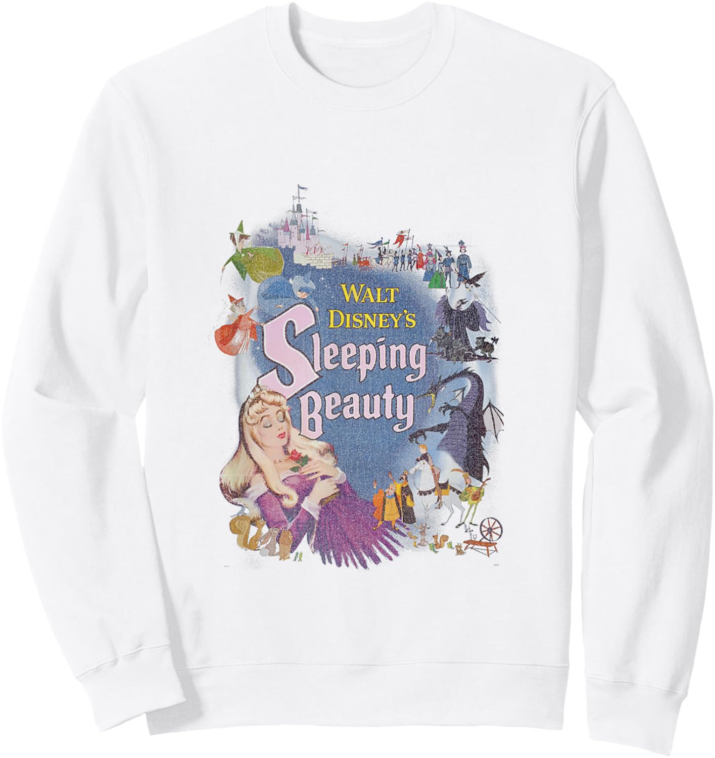 Disney Sleeping Beauty Classic Icons Movie Poster Small Sweatshirt - Sweatshirt | White