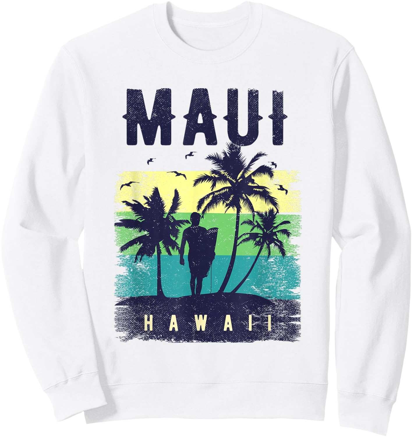 Maui Hawaii Shirt Herren Maui Surfer Damen Maui Sweatshirt - Sweatshirt | White