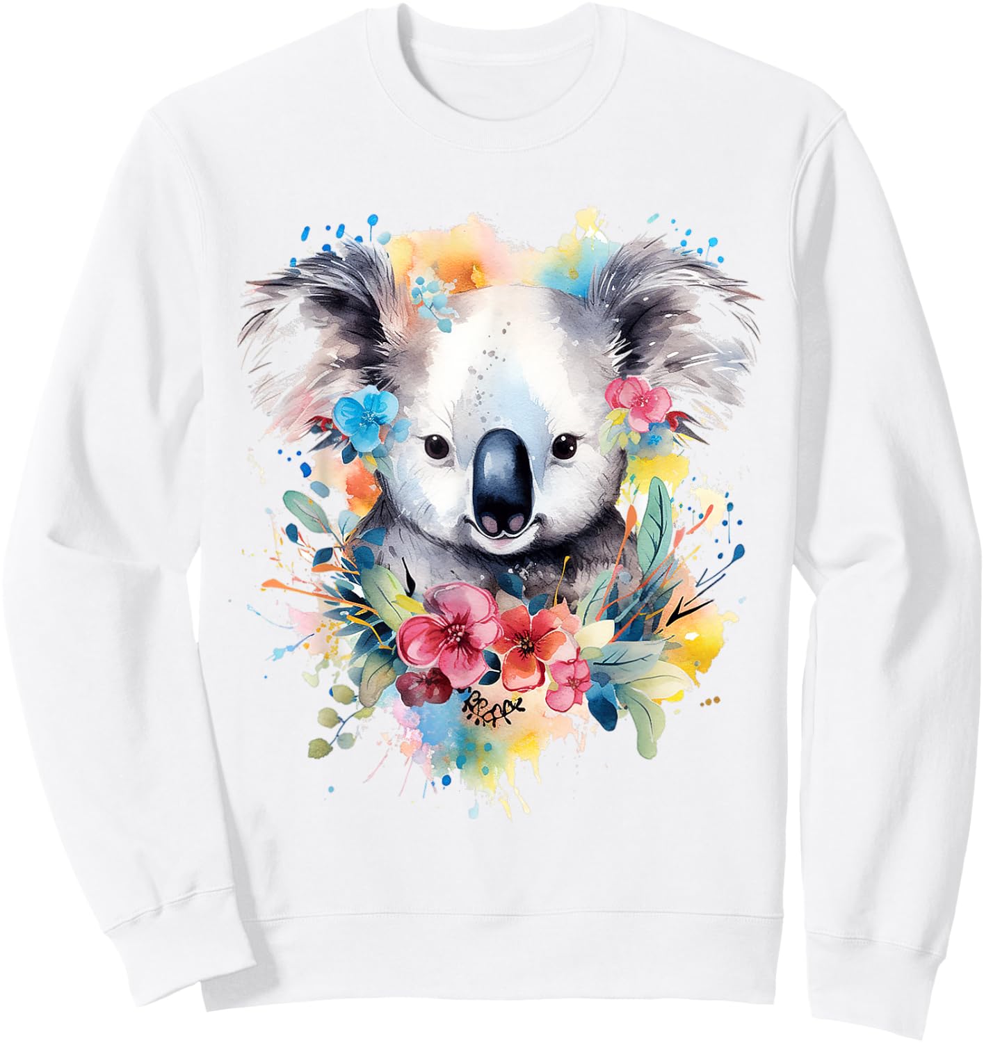 Koala Animal Colorful Pattern Painting Art Abstract Koala , white, S Sweatshirt - Sweatshirt | White
