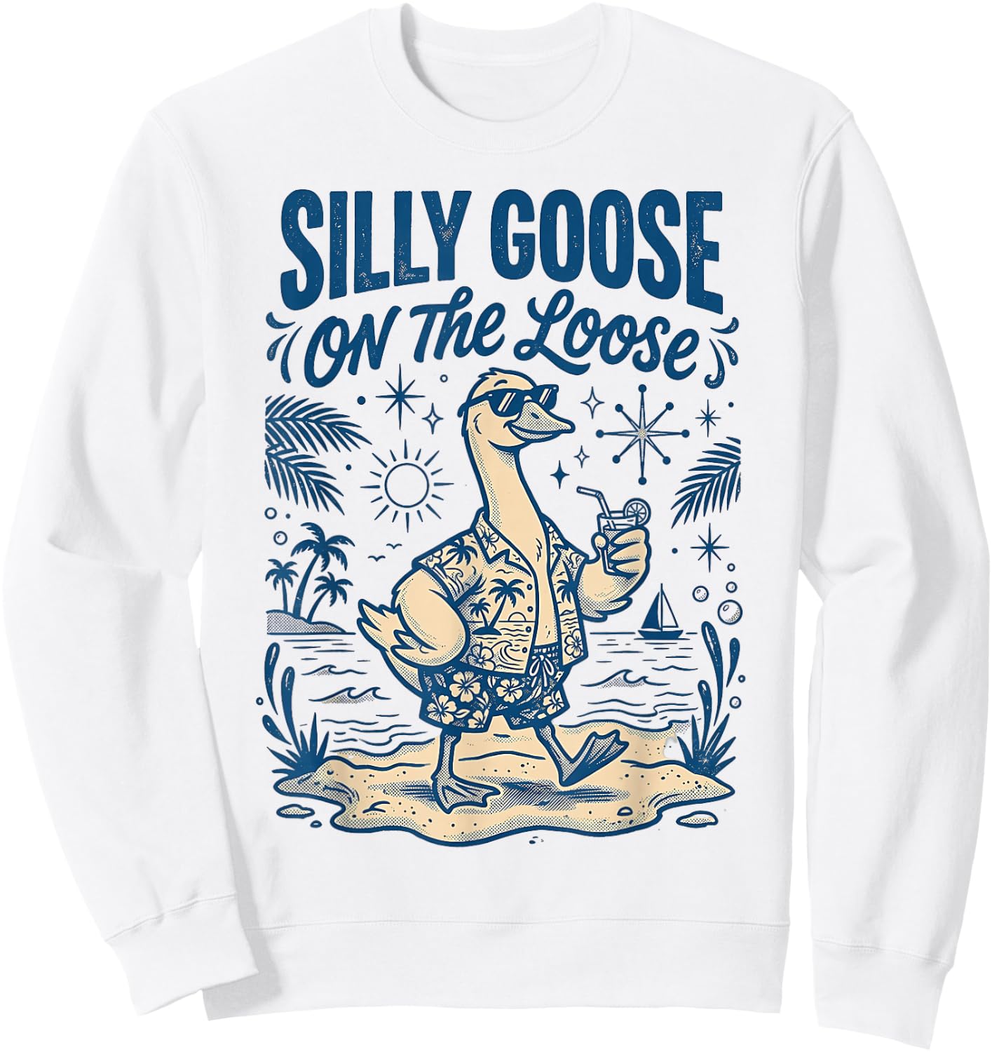 Silly Goose On The Loose Sweatshirt - Sweatshirt | White
