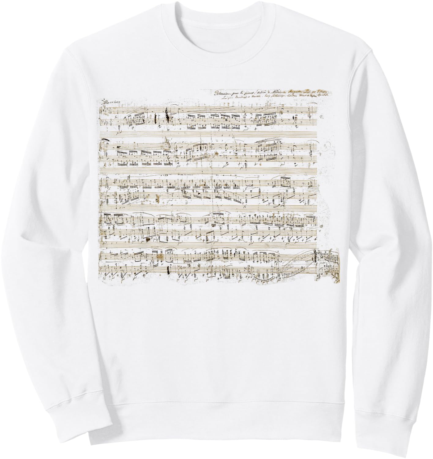 Handwritten Sheet Music of Polonaise by Chopin Sweatshirt - Sweatshirt | White