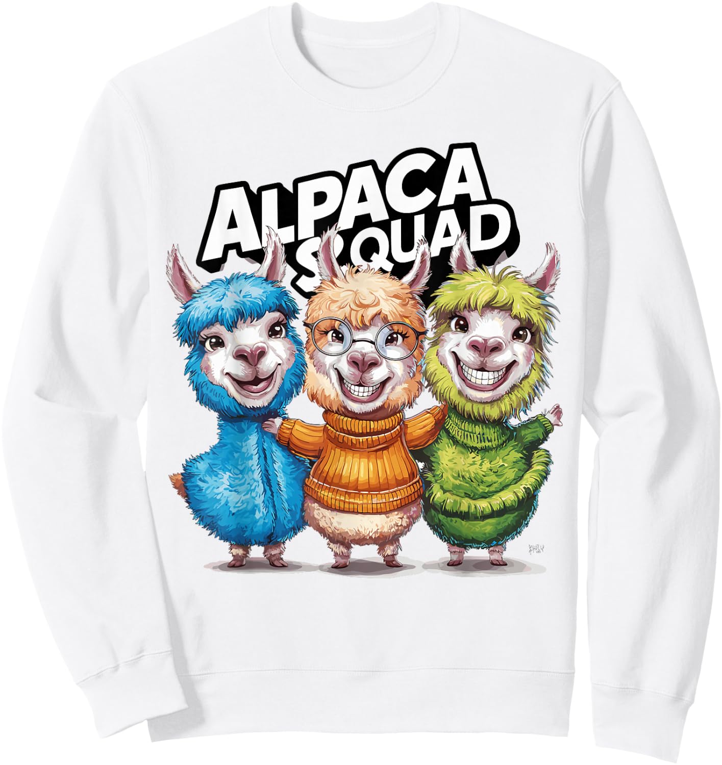 Alpaca Squad Design for Alpaca Lover Stuff | Kids Alpaca Sweatshirt - Sweatshirt | White
