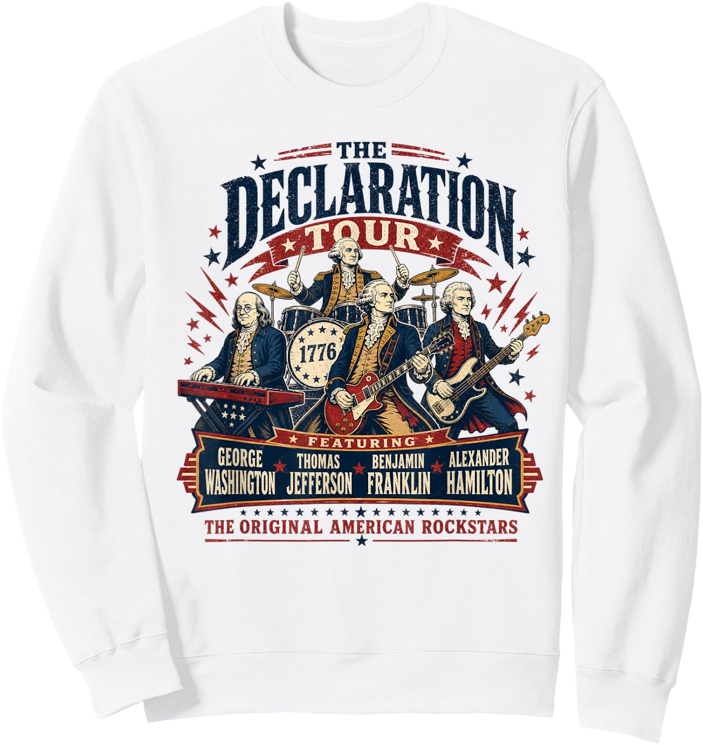 The Declaration Tour Original American Rockstars Sweatshirt - Sweatshirt | White