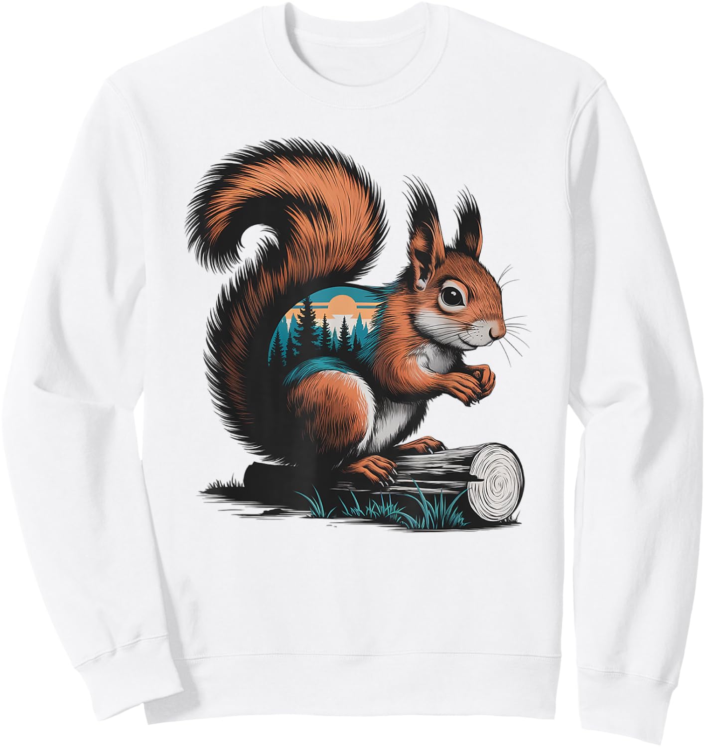 Squirrel Hunting Hiking Outdoor Camping Forest Men Women Sweatshirt - Sweatshirt | White