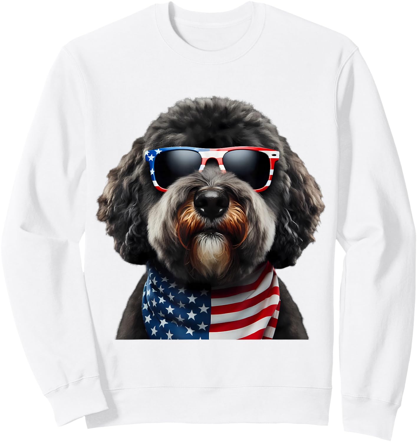 Portuguese Water Dog American 4th Of July Incependence Day Sweatshirt - Sweatshirt | White