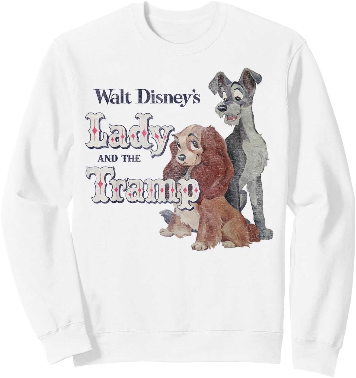 Disney Lady And The Tramp Classic Logo , white, S Sweatshirt - Sweatshirt | White