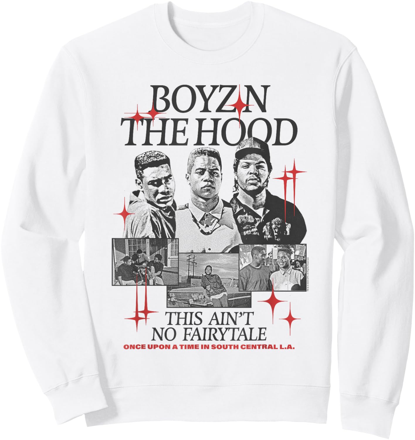 Boyz n The Hood Black and White Photos and Stars Retro Movie Sweatshirt - Sweatshirt | White