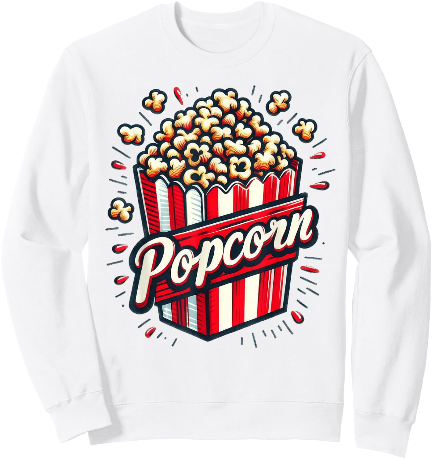 Popcorn Damen , White Sweatshirt - Sweatshirt | White
