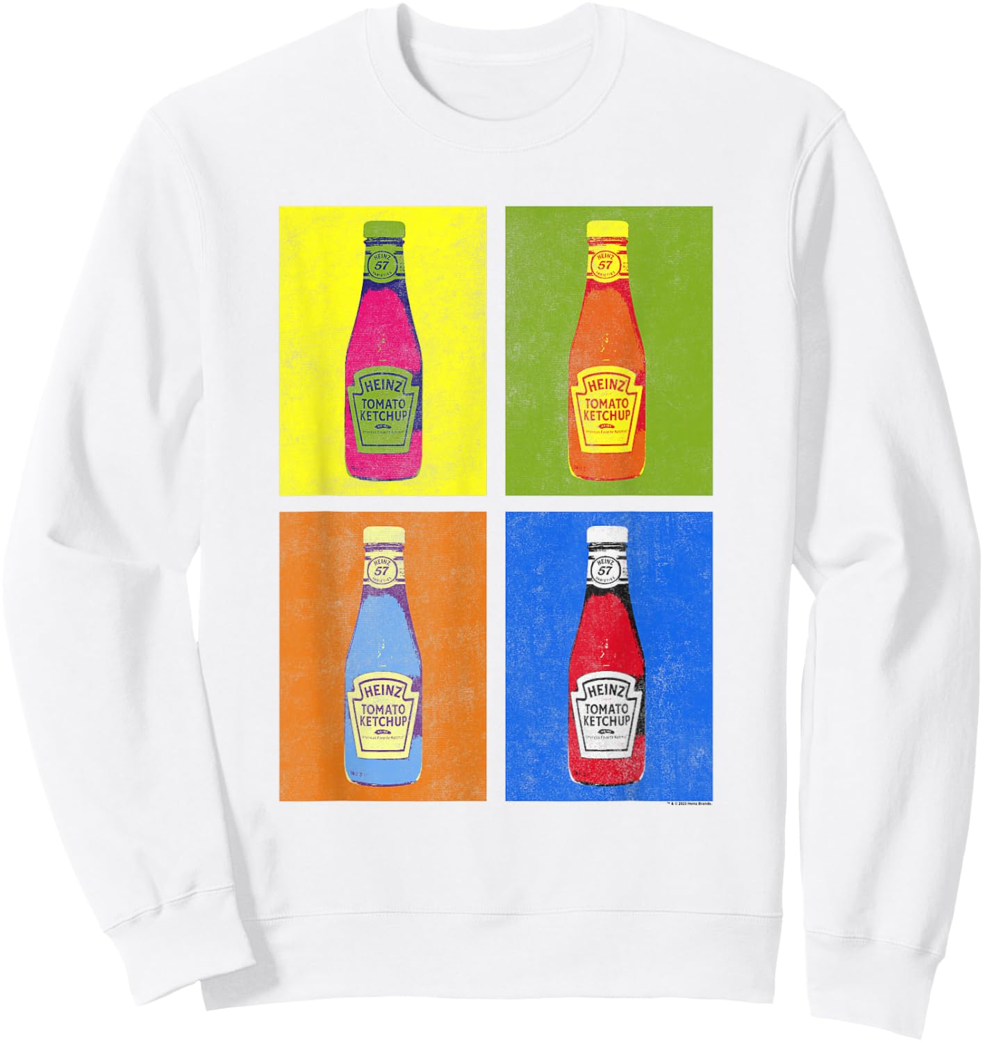 Heinz Tomato Ketchup Pop Art Retro Panels Big Chest Poster Sweatshirt - Sweatshirt | White