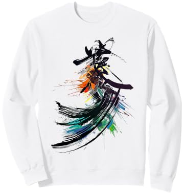 Anime Manga Pattern Abstract Drawing Art Flowers Anime , white, S Sweatshirt - Sweatshirt | White