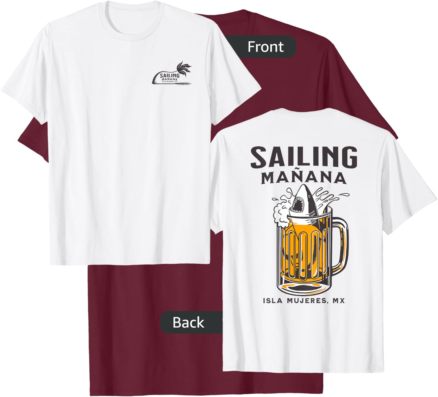 Sailing Mañana Beer Shark LT T-Shirt - T-Shirt | Maroon