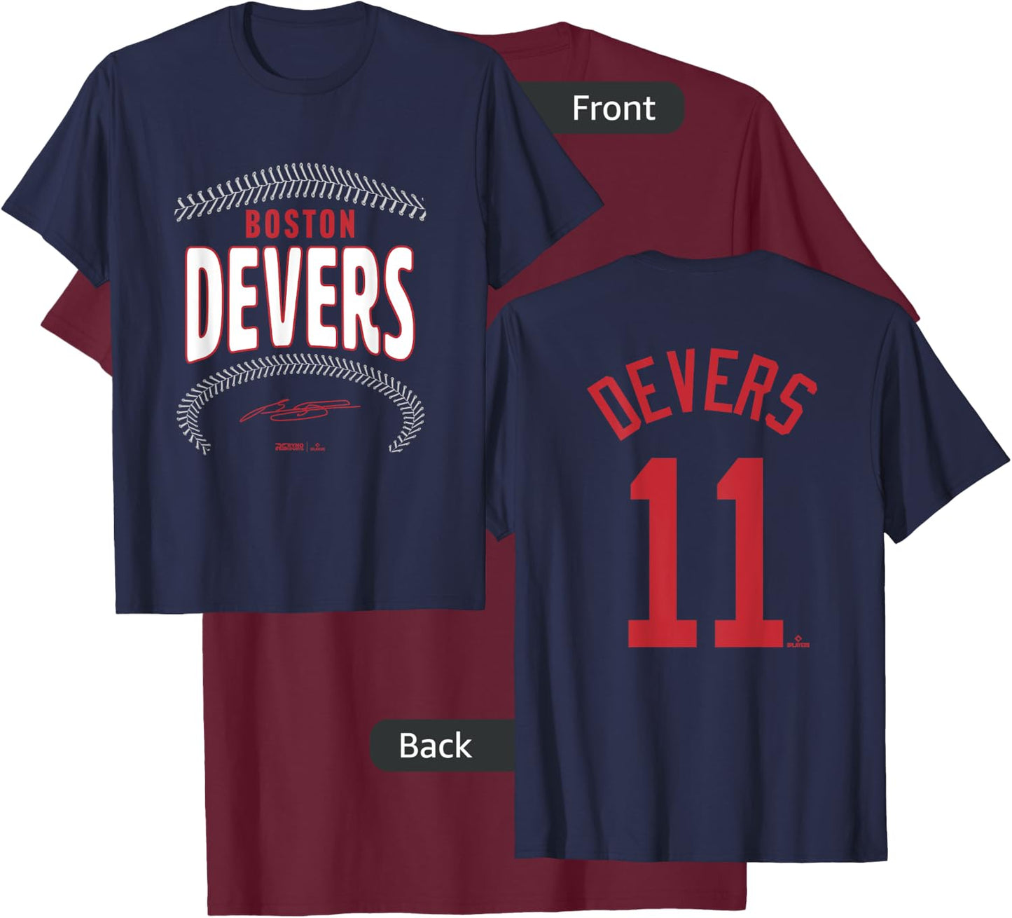 Rafael Devers Boston Baseball Name & Number (Front & Back) T-Shirt - T-Shirt | Maroon