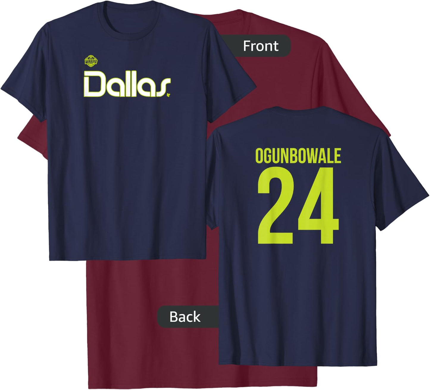 Arike Ogunbowale 24 - Number on Back - Dallas Basketball T-Shirt - T-Shirt | Maroon
