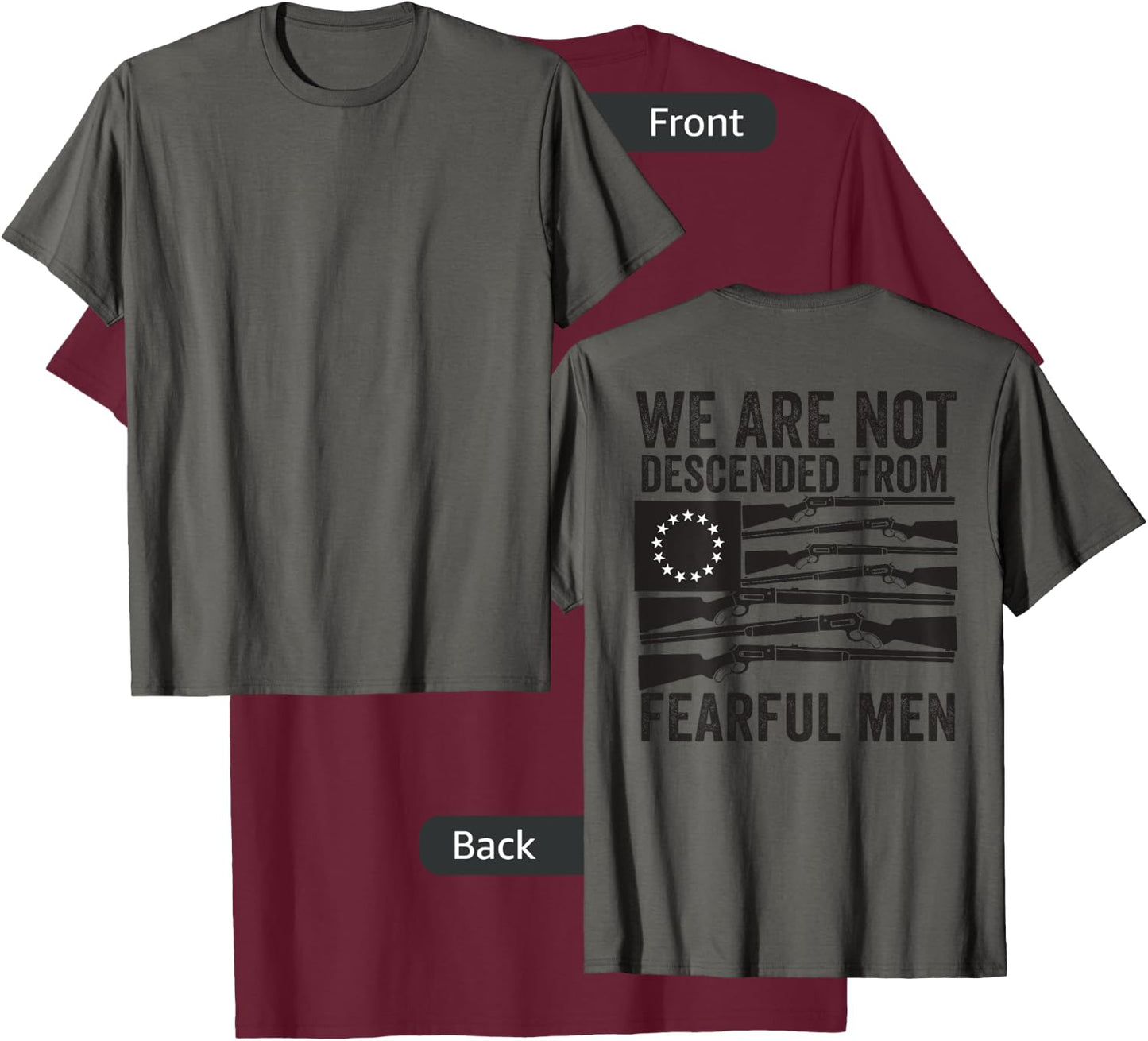 (print on back) We Are Not Descended From Fearful Men Betsy T-Shirt - T-Shirt | Maroon
