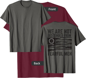(print on back) We Are Not Descended From Fearful Men Betsy T-Shirt - T-Shirt | Maroon