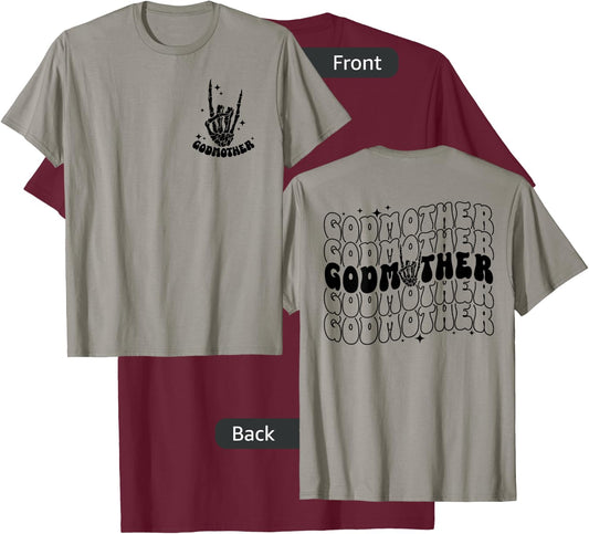 Godmother Skeleton Hand, Godmama Goddaughter Halloween Day T-Shirt - T-Shirt | Maroon