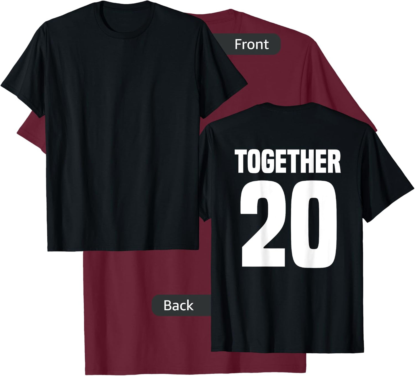 Together Since 20XX Year Couple Matching Anniversary T-Shirt - T-Shirt | Maroon