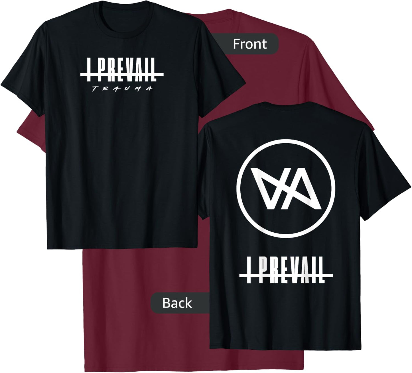 I Prevail Black Adult Men's Diagonal Modern Classic T-Shirt - T-Shirt | Maroon