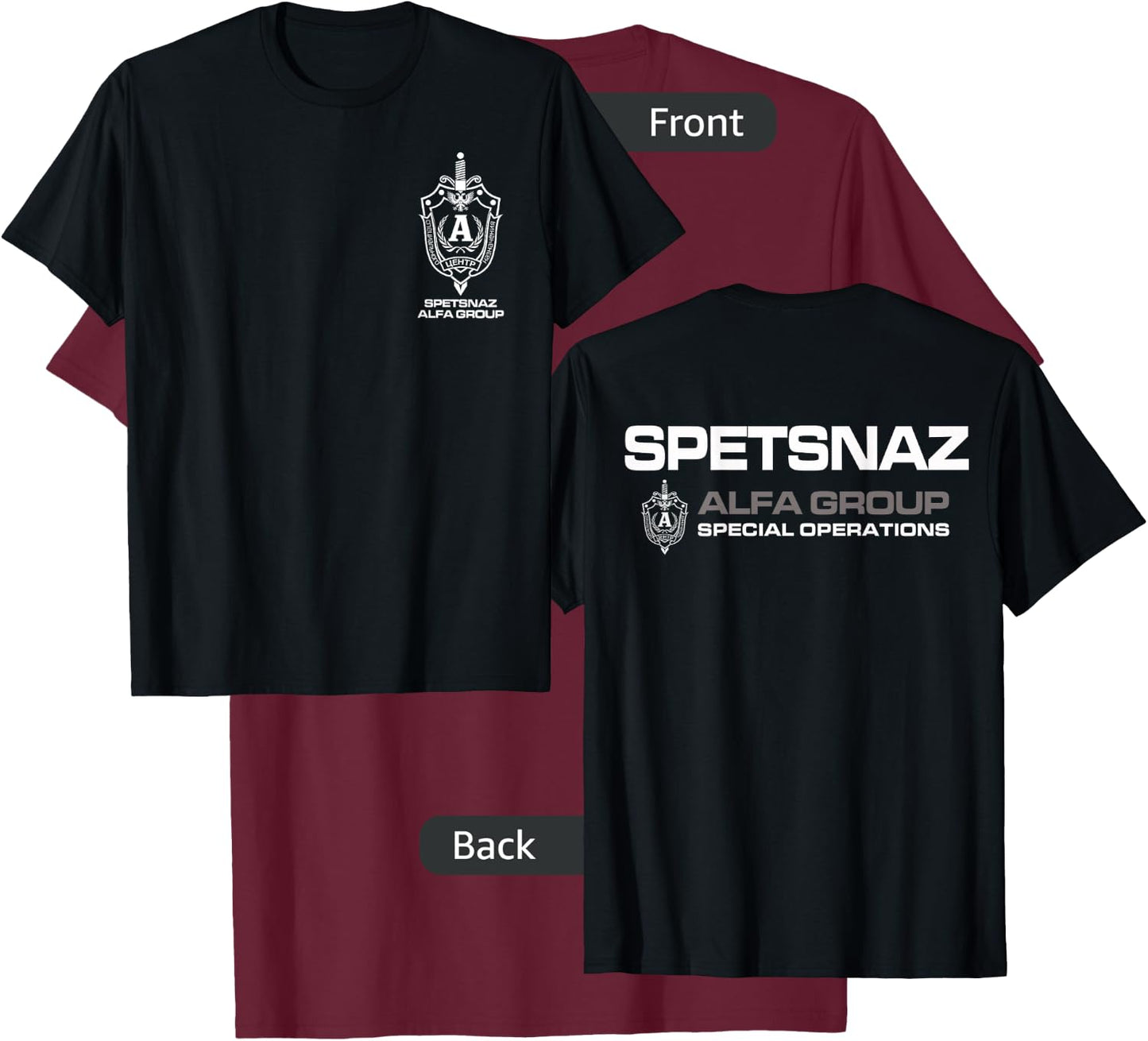 Russian Spetsnaz Alfa Group Special Operations T-Shirt - T-Shirt | Maroon