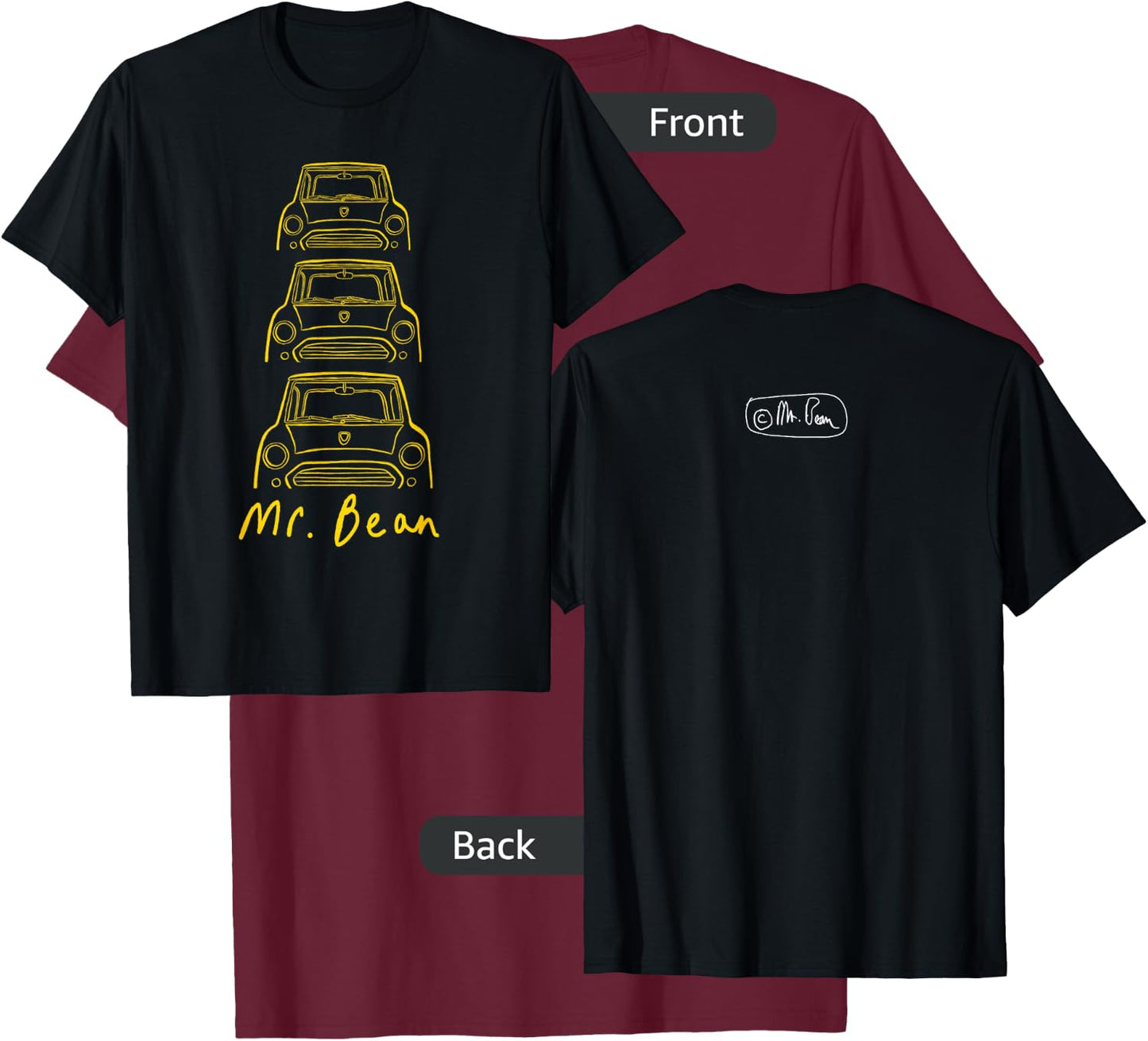 Mr Bean Car T-Shirt - T-Shirt | Maroon