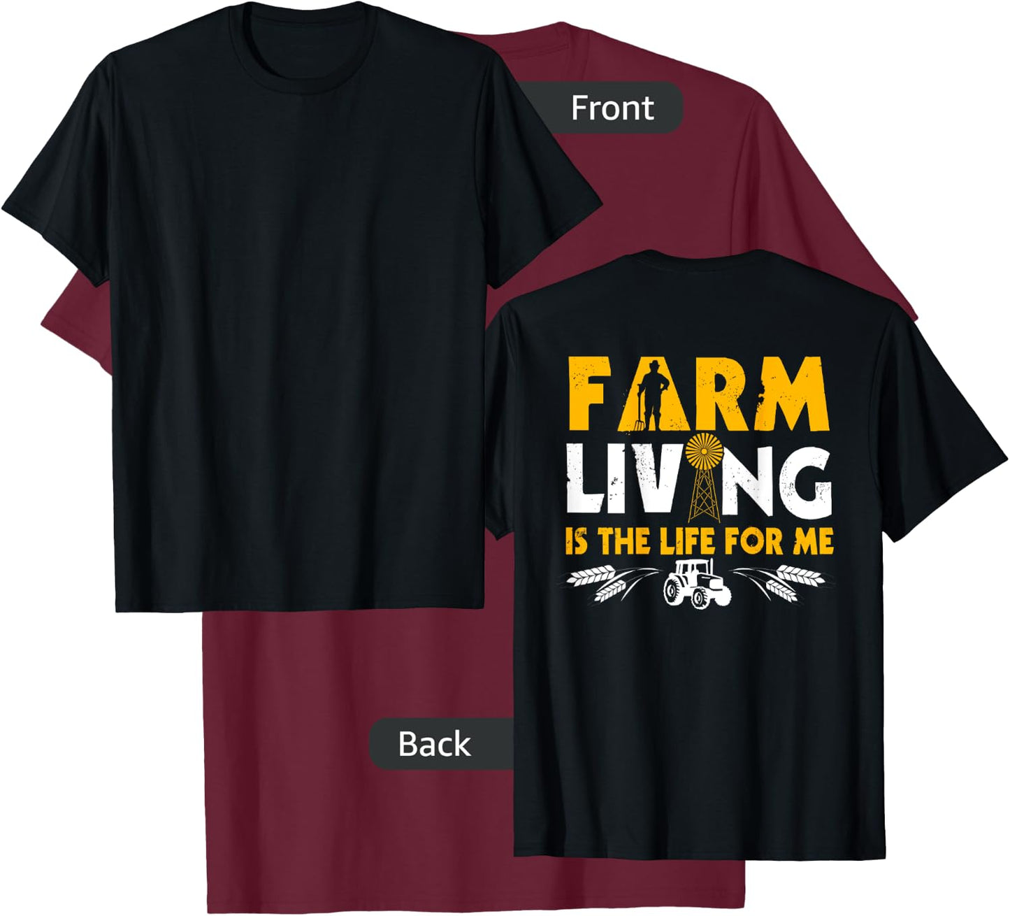 Farmer Design On Back Of Clothing Farming T-Shirt - T-Shirt | Maroon