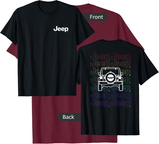 Jeep Pride Repeating Logo - Dark Version (Two-Sided) T-Shirt - T-Shirt | Maroon